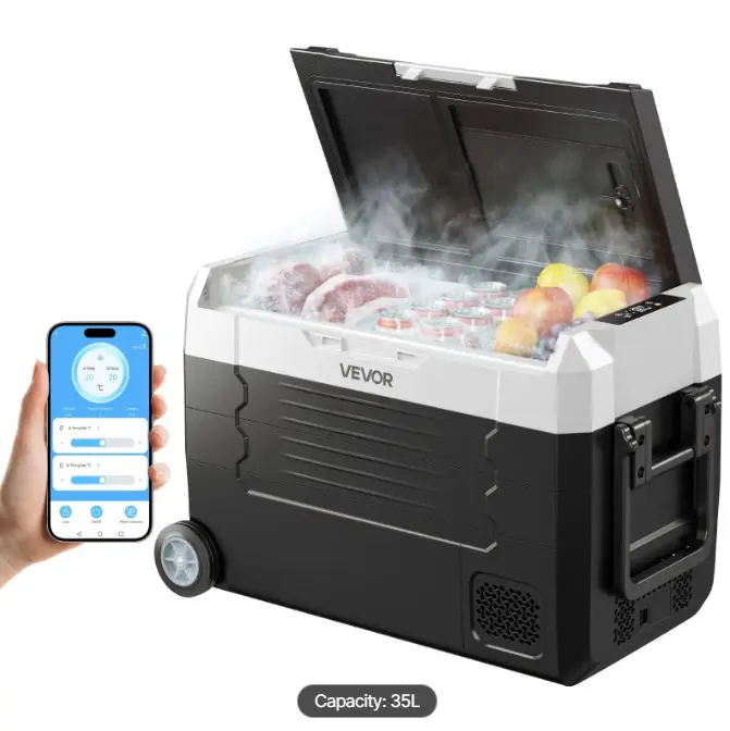 VEVOR 35L Kompressor Køleboks Dual Zone med App