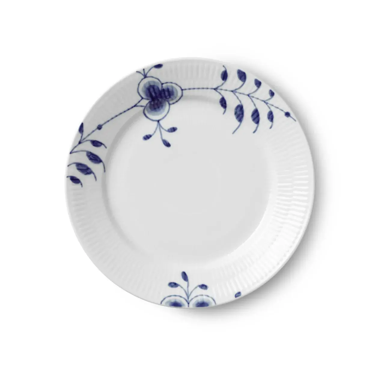 Blå Mega Riflet tallerken, dekoration 8, 27 cm